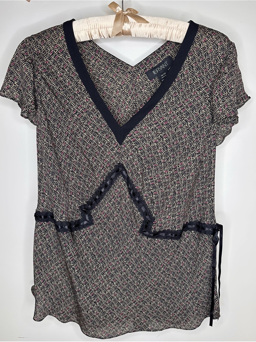 Vintage Y2K Silk & Lace Top with Flutter Sleeves - Lane Bryant 18/20 Plus Size